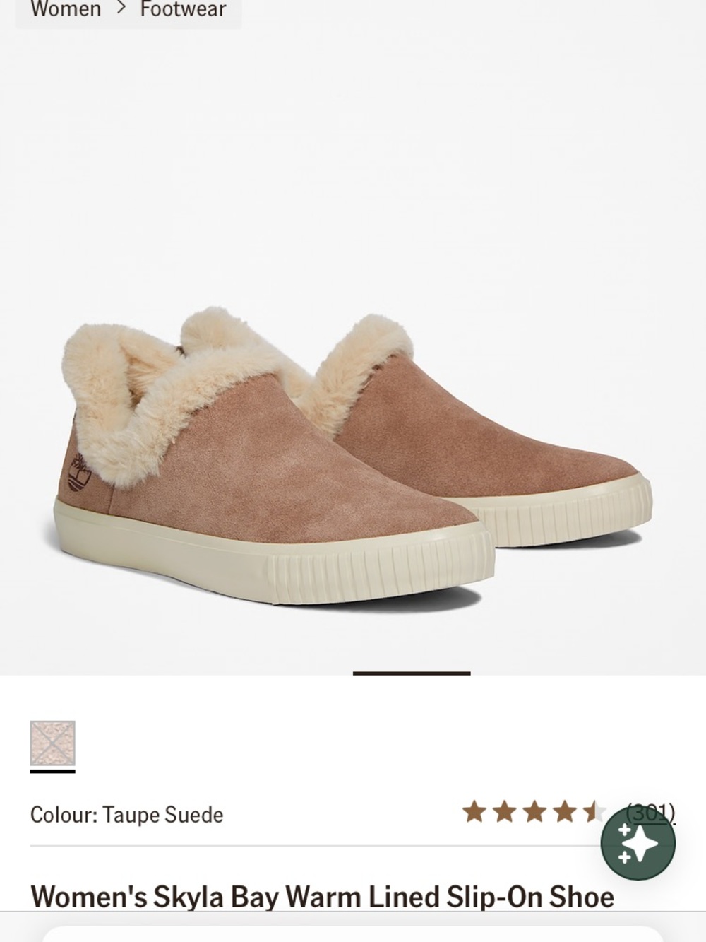Timberland Women's Skyla Bay Warm-Lined Slip-On Shoe pink neutral  Taupe Suede 8